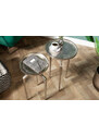 Moebel Living Set dvou stříbrných kovových odkládacích stolků Zora 34/28 cm