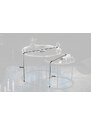 Moebel Living Set dvou stříbrných kovových konferenčních stolků Santino 62/46 cm