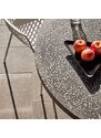 Černý terrazzo zahradní stůl Kave Home Shanelle 120 cm s kovovou podnoží
