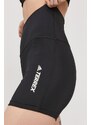 Kraťasy adidas Performance GQ1369 dámské, černá barva, s potiskem, high waist