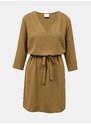 Khaki šaty se zavazováním VILA Lovie - Dámské