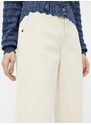 Krémové dámské tříčtvrteční široké džíny .OBJECT Marina - Dámské
