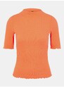 Oranžové tričko se stojáčkem Pieces Nukisa - Dámské