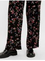 Černé květované kalhoty Pieces Lala - Dámské