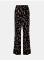 Černé květované kalhoty Pieces Lala - Dámské