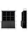 Hoorns Černá dřevěná vitrína Ariel 214 cm