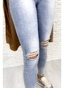 Gourd jeans Světlé trhané džíny GD6751-Y