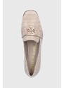 Kožené mokasíny Tory Burch dámské, béžová barva, na plochém podpatku