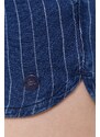 Kraťasy Pepe Jeans dámské, tmavomodrá barva, vzorované, medium waist