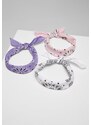 URBAN CLASSICS Multicolor Bandana 3-Pack - violet+white+rose