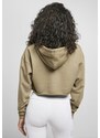 URBAN CLASSICS Ladies Oversized Cropped Hoody - khaki