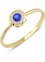 Lillian Vassago Zlatý prsten se safírem a zirkony LLV22-GR019YS
