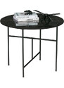 Hoorns Černý kovový konferenční stolek Tatum 60 cm s keramickou deskou