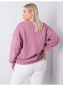 Fashionhunters Pudrově růžová mikina plus size bez kapuce