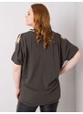 Fashionhunters Tmavá khaki halenka plus size velikosti Richelle