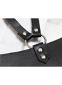 Bodypiece harness / kšandy / pásek - černý koženkový dvojitý