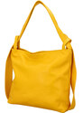 Dámská kožená kabelka přes rameno žlutá - ItalY Armáni žlutá