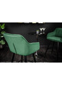 Moebel Living Zelená sametová barová židle Sige 73 cm