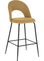 Hořčicově žlutá látková barová židle Kave Home Mahalia 63 cm
