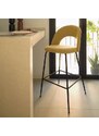 Hořčicově žlutá látková barová židle Kave Home Mahalia 63 cm