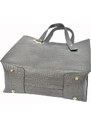Kožená kufříková kabelka Luka 19-15 COCO šedá