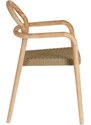 Dřevěná jídelní židle Kave Home Sheryl s béžovým výpletem