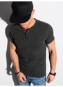 Ombre Clothing Pánské tričko bez potisku - černá S1390