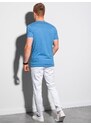 Ombre Clothing Pánské tričko bez potisku - nebesky modrá S1390
