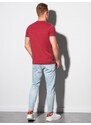 Ombre Clothing Pánské basic tričko Reinhold červená S1390
