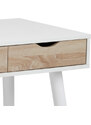 Scandi Bílý dubový pracovní stůl Pluto 110x50 cm
