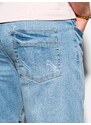 Ombre Clothing Pánské džínové kraťasy s dírami - světle modré V1 OM-SRDS-0114
