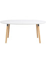 Scandi Bílý rozkládací jídelní stůl Ballet s dubovou podnoží 270x100 cm