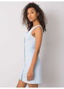 Fashionhunters Světle modré šaty s knoflíky