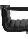 Scandi Černá koženková kancelářská konferenční židle Aqua s chromovou podnoží