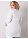 Fashionhunters Bílá bavlněná tunika plus velikosti