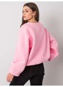 Fashionhunters Růžová jednobarevná mikina RUE PARIS