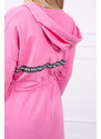 MladaModa Kardigán s kapucí a prodlouženou zádí model 8998 jasný růžový