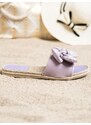 Shelvt SMALL SWAN ECO LEATHER FLIP-FLOPS WITH BOW