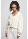 URBAN CLASSICS Ladies Organic Oversized Short Terry Cardigan - whitesand