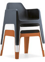 Pedrali Hnědá plastová jídelní židle Plus 630