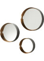 Set tří nástěnných zrcadel Kave Home Wilton 23/30/35 cm