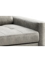 Šedá koženková rohová pohovka MESONICA Musso Tufted, levá, 248 cm