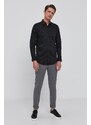 Košile Guess SUNSET pánská, černá barva, slim, s klasickým límcem, M1YH20 W7ZK1
