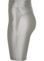 URBAN CLASSICS Ladies Highwaist Shiny Metallic Cycle Shorts - darksilver