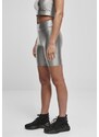 URBAN CLASSICS Ladies Highwaist Shiny Metallic Cycle Shorts - darksilver