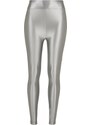 URBAN CLASSICS Ladies Highwaist Shiny Metallic Leggings - darksilver