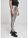 URBAN CLASSICS Ladies Highwaist Shiny Metallic Leggings - darksilver