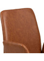 Scandi Hnědá koženková otočná jídelní židle Luisa