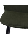 Scandi Olivově zelená sametová jídelní židle Evelen