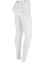 Freddy️ koženkové kalhoty Wr.Up - Normální pas - Sněhově Bílé
